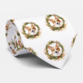 Corgi Christmas Wreath Festivals Krawatte (Gerollt)