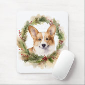 Corgi Christmas Wreath Festivals Mousepad (Mit Mouse)