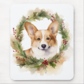 Corgi Christmas Wreath Festivals Mousepad (Vorne)