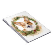 Corgi Christmas Wreath Festivals Notizblock (Rechte Seite)