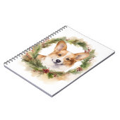 Corgi Christmas Wreath Festivals Notizblock (Linke Seite)