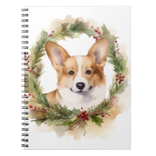 Corgi Christmas Wreath Festivals Notizblock (Vorderseite)
