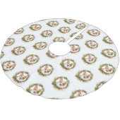 Corgi Christmas Wreath Festivals Polyester Weihnachtsbaumdecke (Schrägansicht)