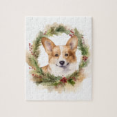 Corgi Christmas Wreath Festivals Puzzle (Vertikal)