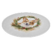 Corgi Christmas Wreath Festivals Schneidebrett (Ecke)