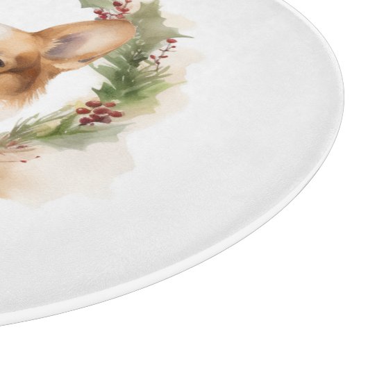 Corgi Christmas Wreath Festivals Schneidebrett (Ecke)