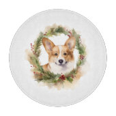 Corgi Christmas Wreath Festivals Schneidebrett (Vorderseite)