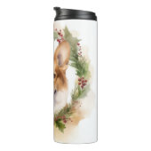 Corgi Christmas Wreath Festivals Thermosbecher (Nach rechts gedreht)
