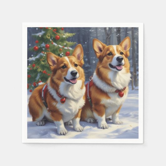 Corgi Chritmas Serviette (Vorderseite)