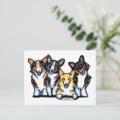 Corgi Clan Postkarte (Stehend Vorderseite)
