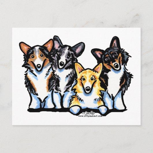 Corgi Clan Postkarte (Vorderseite)