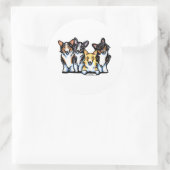 Corgi Clan Runder Aufkleber (Tasche)