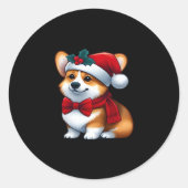 Corgi Claus A Pawsiely Merry Christmas Classic Runder Aufkleber (Vorderseite)