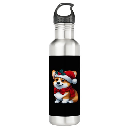 Corgi Claus A Pawsitively Merry Christmas Classic  Edelstahlflasche (Vorderseite)