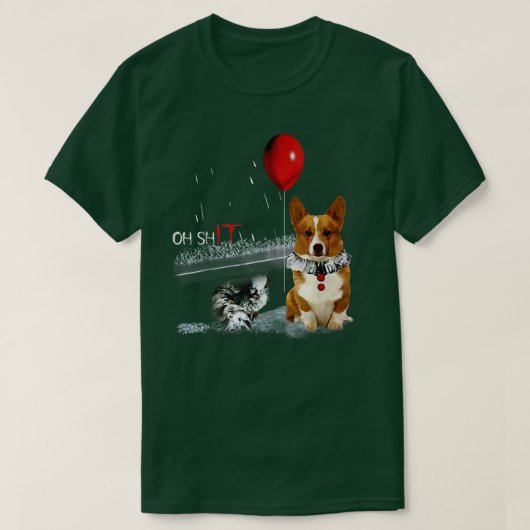 Corgi Clownzirkus Oh, es passt zu Halloween T-Shirt (Design vorne)