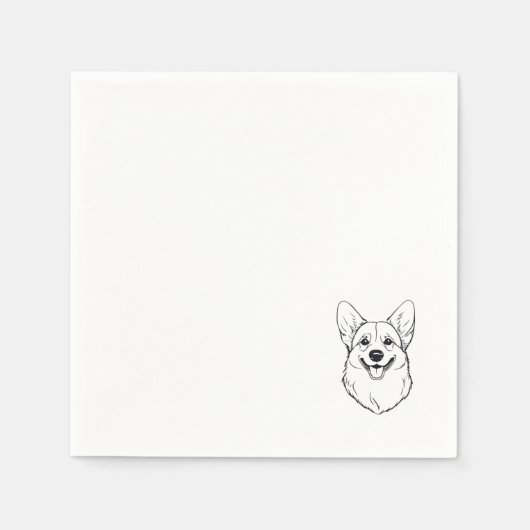 Corgi Cocktail Napkin Serviette (Vorderseite)