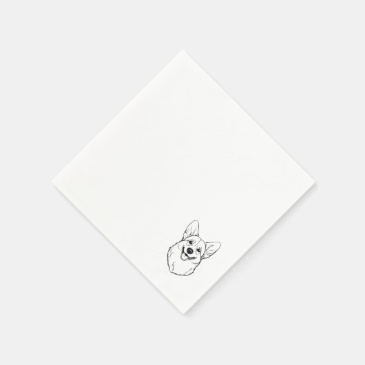 Corgi Cocktail Napkin Serviette (Ecke)