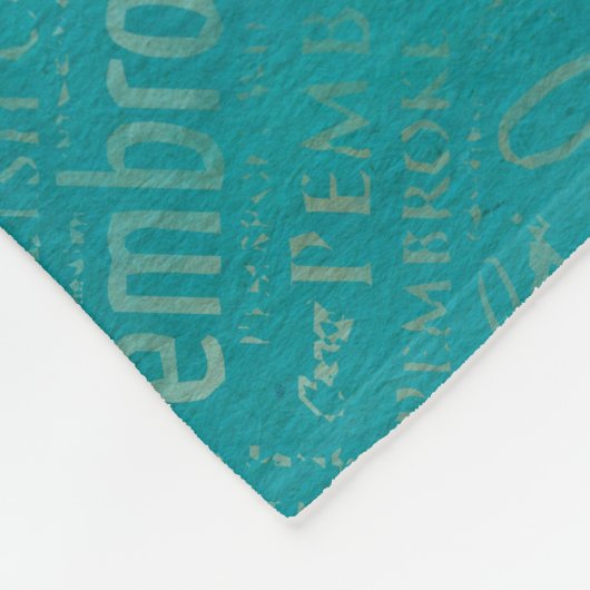 Corgi-Collagen-abstrakte Mischmedien Fleecedecke (Ecke)