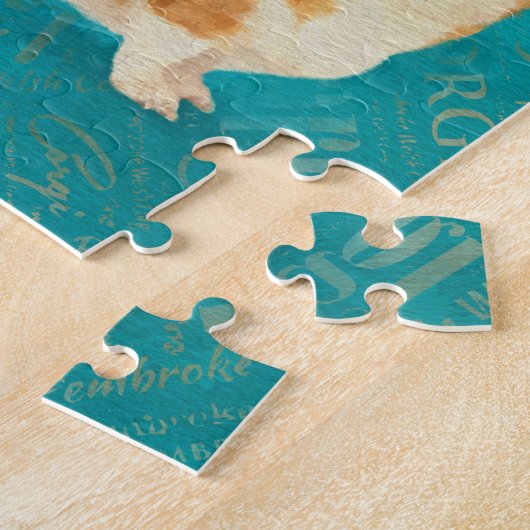 Corgi-Collagen-abstrakte Mischmedien Puzzle (Seite)