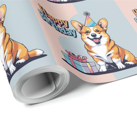 Corgi Colorful Geschenkpapier (Rolleneckpunkt)