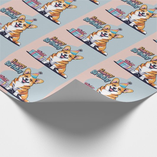 Corgi Colorful Geschenkpapier (Ecke)
