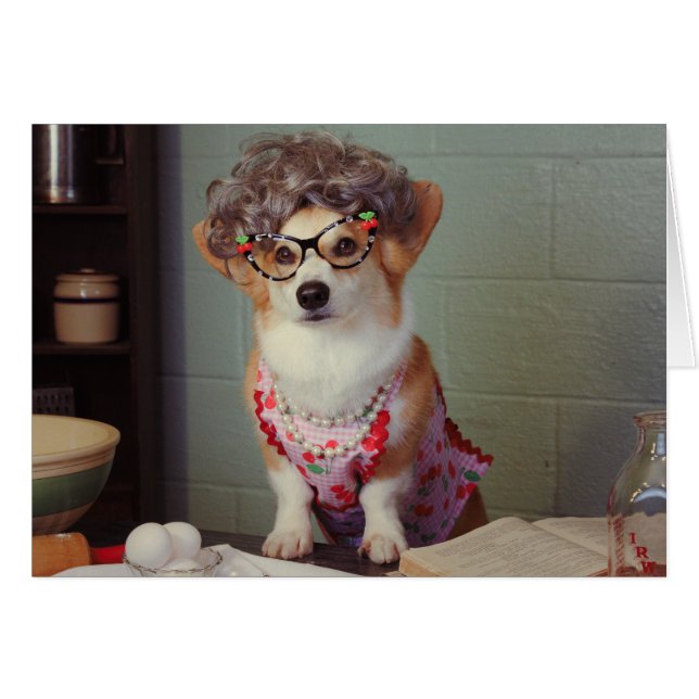 Corgi Cook Get Well Card (Vorderseite (Horizontal))