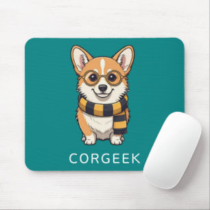 Corgi Corgeek auf Aquamarin   Hund Lover Geschenk Mousepad