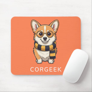 Corgi Corgeek auf Coral Hund Lover Geschenk Mousepad
