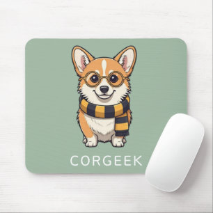 Corgi Corgeek auf Green Hund Lover Geschenk Mousepad