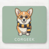 Corgi Corgeek auf Green | Hund Lover Geschenk Mousepad (Vorne)