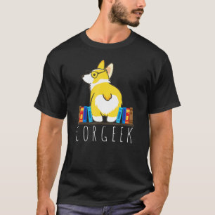 Corgi Corgeek Buch Nerd Geek Hund T-Shirt