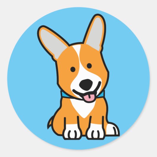 Corgi Corgis Hündchen Hündchen glücklich Pembroke Runder Aufkleber (Vorderseite)