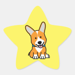 Corgi Corgis Hündchen Hündchen glücklich Pembroke  Stern-Aufkleber