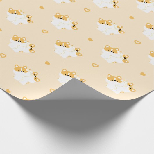 Corgi Couple Geschenkpapier (Ecke)