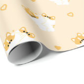 Corgi Couple Geschenkpapier (Rolleneckpunkt)