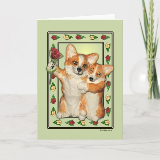 Corgi Couple Greeting Card Karte (Vorderseite)