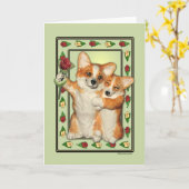 Corgi Couple Greeting Card Karte (Gelbe Blume)