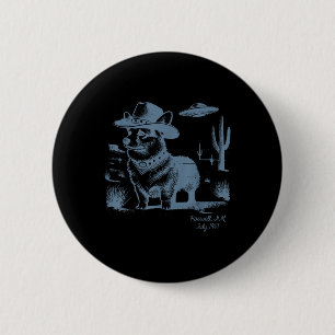 Corgi Cowboy Cowgirl Vintag Ufo Western Country D Button