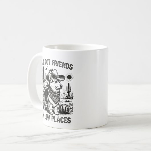 Corgi Cowboy Funny Dog Mug Kaffeetasse (Vorderseite Links)