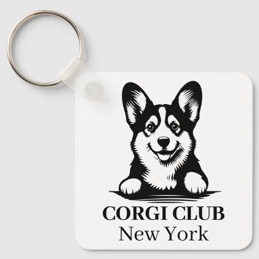 Corgi Custom Club Theme Schlüsselanhänger (Vorderseite)