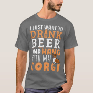 Corgi Dad Funny Father's Day Dog Lover Gift Beer T-Shirt