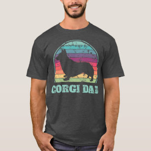 Corgi Dad Rainbow Welsh Corgi Puppy Dog Owner Paw  T-Shirt