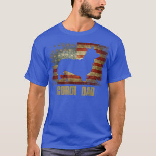 Corgi Dad Vintage amerikanische Flagge Patriotisch T-Shirt