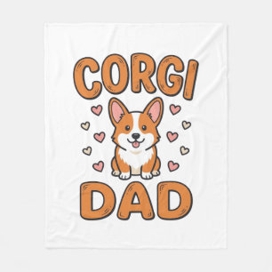 Corgi Dad Vintage Gravur Hunde Liebhaber Shirt_1 Fleecedecke