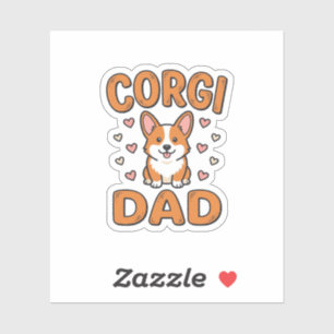 Corgi Dad Vintage Gravur Hundeliebhaber-Shirt_1 Aufkleber