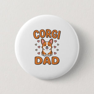 Corgi Dad Vintage Gravur Hundeliebhaber-Shirt_1 Button