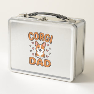 Corgi Dad Vintage Gravur Hundeliebhaber-Shirt_1 Metall Brotdose