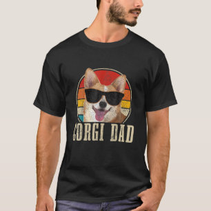 Corgi Dad Vintage Sunglasses Funny Corgi Dog Owner T-Shirt