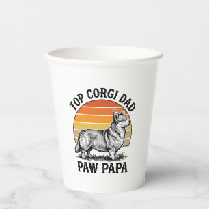 Corgi-Daddy-Shirt Vintage-Sonnenuntergang-Hund-Pap Pappbecher