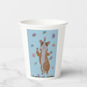 Corgi dancing with butterflies Paper Cups Pappbecher (Vorderseite)